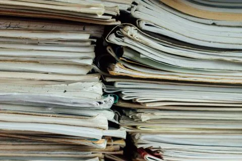 Stack of notebooks with notes Stock Photos