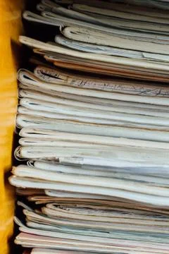 Stack of notebooks with notes Foto stock