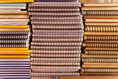 Stack of notebooks on the spring close -up Stock Photos