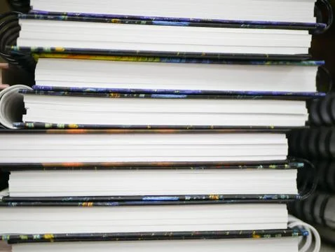 Stack of notebooks. Stack of notebooks background, in office for education le Stock Photos