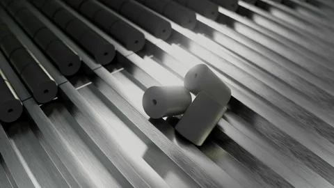 Stack of nuclear fuel pellets ready for energy production. Stock Footage 252573650