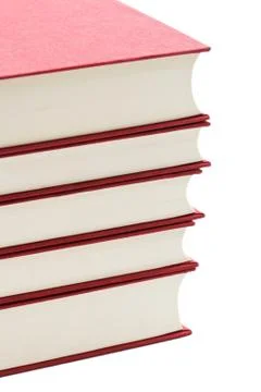 A stack o red books Stock Photos