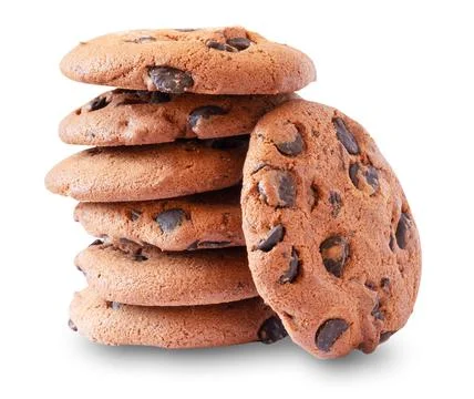 Stack of oatmeal cookies with chocolate Foto stock