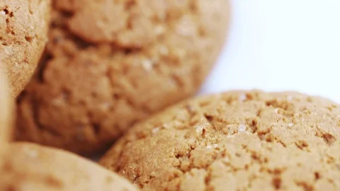 Stack of oatmeal cookies Stock Footage 123056268