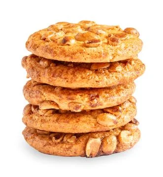 Stack of oatmeal cookies with nuts Foto stock
