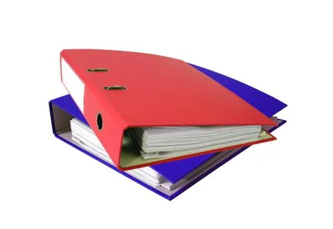 Stack of office folders isolated on white Stock Photos