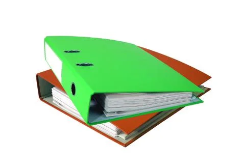 Stack of office folders isolated on white 스톡 사진