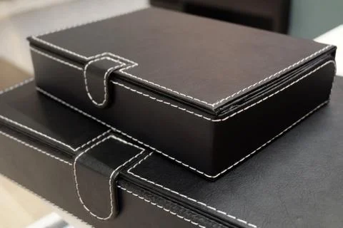 Stack of Office Organize Boxes or Archive Boxes Stock Photos