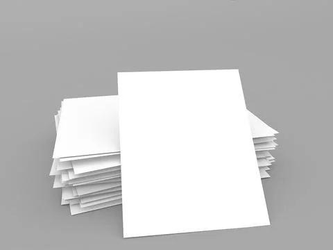 A stack of office paper and an A4 sheet on a grey background. Stock Illustration