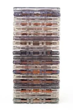 Stack of old audio cassettes Stock Photos