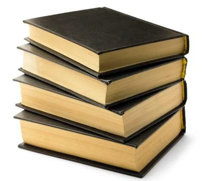 Stack of old black books Stock Photos
