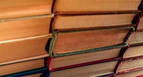 Stack of old books background Stock Photos