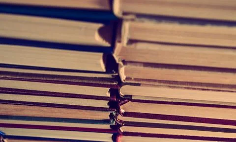 Stack of old books background Foto stock