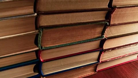 Stack of old books background Stock Photos