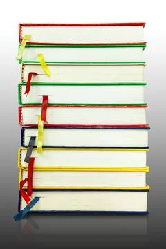 Stack of old books isolated on backgrounds Stock Illustration