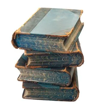 Stack of old books, isolated Stock Photos