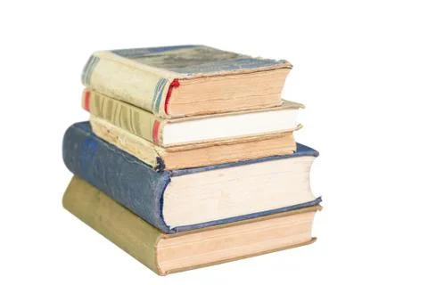 Stack of old books isolated Stock Photos