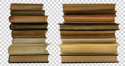 Stack of old books isolated Stock Photos