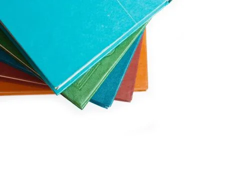 Stack of old books isolated on white Foto stock