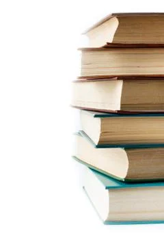 Stack of old books isolated on white Stock Photos