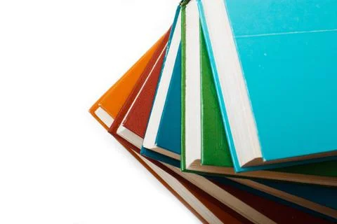 Stack of old books isolated on white Stock Photos