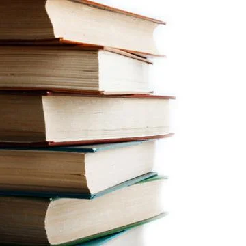 Stack of old books isolated on white Stock Photos