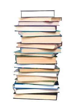 Stack of old books isolated on white Stock-Fotos