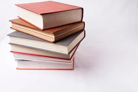 Stack of old books isolated on white background Stock Photos
