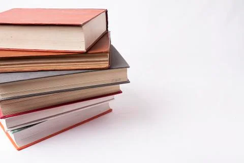 Stack of old books isolated on white background Stock Photos