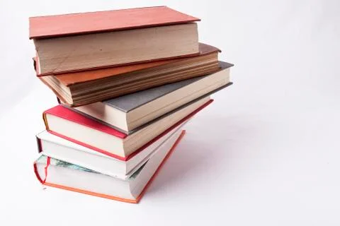 Stack of old books isolated on white background Stock Photos