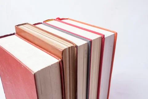 Stack of old books isolated on white background Stock Photos