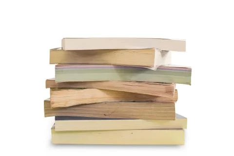 Stack of Old books isolated on white background Stock Photos