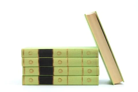 Stack of Old books isolated on white - Image Stock Photos