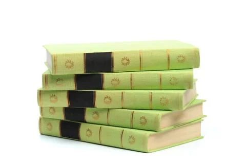 Stack of Old books isolated on white - Image Stock Photos