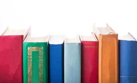 Stack of Old books isolated on white Stock Photos