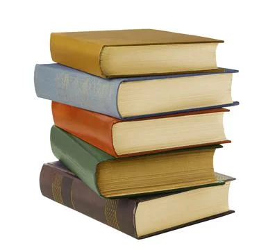 Stack of Old books isolated on white background Stock Photos