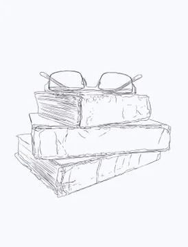 Stack of old books, old style vector Stock Illustration