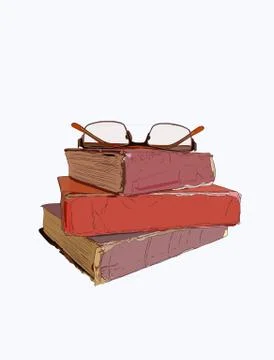 Stack of old books, old style vector Stock Illustration