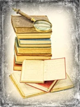 Stack of old books Stock Photos