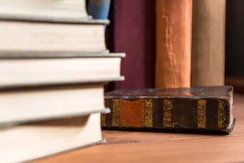 Stack of old books Stock Photos
