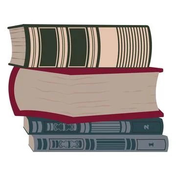 Stack of old books in vintage style on a white background. Design element Stock Illustration