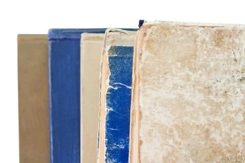 Stack of old books on white background Stock Photos