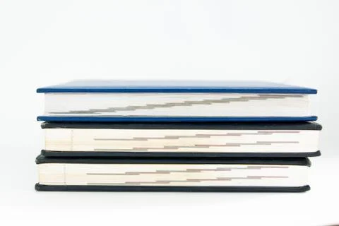 A stack of old books on a white background Foto stock
