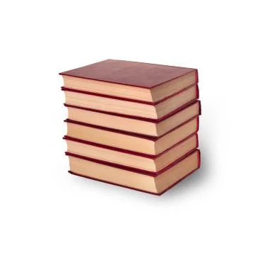A stack of old books on the white Stock-Fotos