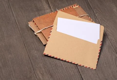 Stack of old envelopes Foto stock