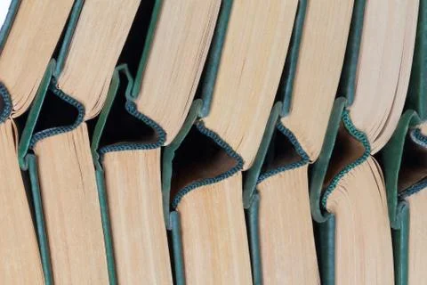Stack old hardcover books Stock Photos