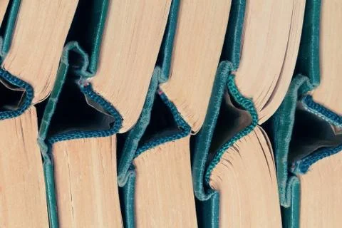 Stack old hardcover books Stock Photos