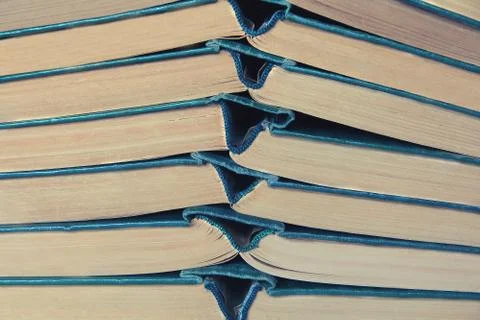 Stack old hardcover books Stock Photos