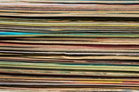 Stack of the old journals for background Foto stock