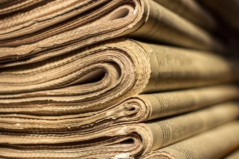 A stack of old newspapers Stock Photos